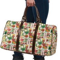 Hawaiian Santa Christmas Pattern Travel Bag White Version - Polynesian Pride
