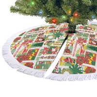Hawaiian Santa Christmas Pattern Tree Skirt White Version - Polynesian Pride