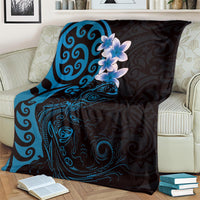 New Zealand Tuatara Plumeria Blanket Maori Blue Koru Tribal Tattoo LT01 - Polynesian Pride