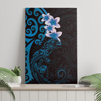 New Zealand Tuatara Plumeria Canvas Wall Art Maori Blue Koru Tribal Tattoo LT01 - Polynesian Pride