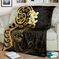New Zealand Tuatara Plumeria Blanket Maori Gold Koru Tribal Tattoo LT01 - Polynesian Pride