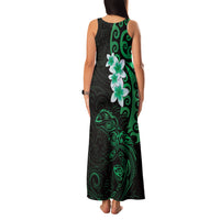 New Zealand Tuatara Plumeria Family Matching Tank Maxi Dress and Hawaiian Shirt Maori Green Koru Tribal Tattoo LT01 - Polynesian Pride