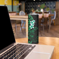 New Zealand Tuatara Plumeria Skinny Tumbler Maori Green Koru Tribal Tattoo LT01 - Polynesian Pride