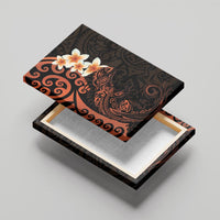 New Zealand Tuatara Plumeria Canvas Wall Art Maori Orange Koru Tribal Tattoo