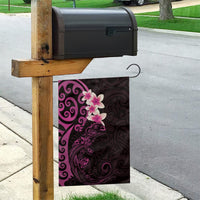 New Zealand Tuatara Plumeria Garden Flag Maori Pink Koru Tribal Tattoo