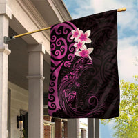 New Zealand Tuatara Plumeria Garden Flag Maori Pink Koru Tribal Tattoo