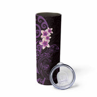 New Zealand Tuatara Plumeria Skinny Tumbler Maori Purple Koru Tribal Tattoo LT01 - Polynesian Pride