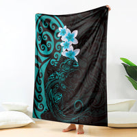 New Zealand Tuatara Plumeria Blanket Maori Teal Koru Tribal Tattoo LT01 - Polynesian Pride