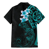 New Zealand Tuatara Plumeria Family Matching Mermaid Dress and Hawaiian Shirt Maori Teal Koru Tribal Tattoo LT01 - Polynesian Pride