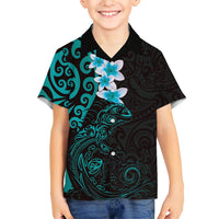 New Zealand Tuatara Plumeria Hawaiian Shirt Maori Teal Koru Tribal Tattoo LT01 - Polynesian Pride