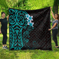 New Zealand Tuatara Plumeria Quilt Maori Teal Koru Tribal Tattoo LT01 - Polynesian Pride