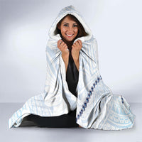 Blue Maori Tuatara Hooded Blanket Luxury Pastel Pattern