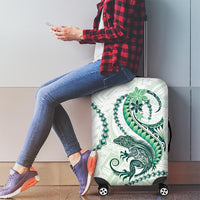 Green Maori Tuatara Luggage Cover Luxury Pastel Pattern