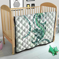 Green Maori Tuatara Quilt Luxury Pastel Pattern LT01 - Polynesian Pride