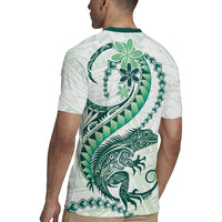 Green Maori Tuatara Rugby Jersey Luxury Pastel Pattern