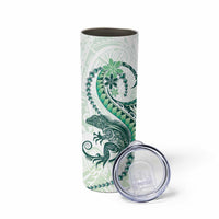 Green Maori Tuatara Skinny Tumbler Luxury Pastel Pattern LT01 - Polynesian Pride