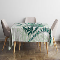 Green Maori Tuatara Tablecloth Luxury Pastel Pattern