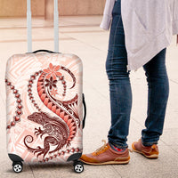 Red Maori Tuatara Luggage Cover Luxury Pastel Pattern