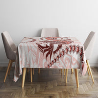 Red Maori Tuatara Tablecloth Luxury Pastel Pattern
