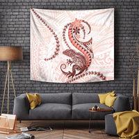 Red Maori Tuatara Tapestry Luxury Pastel Pattern LT01 - Polynesian Pride