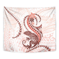 Red Maori Tuatara Tapestry Luxury Pastel Pattern LT01 - Polynesian Pride