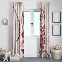 Red Maori Tuatara Window Curtain Luxury Pastel Pattern