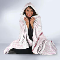 Pink Maori Tuatara Hooded Blanket Luxury Pastel Pattern