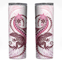 Pink Maori Tuatara Skinny Tumbler Luxury Pastel Pattern LT01 Pink - Polynesian Pride