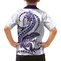 Purple Maori Tuatara Family Matching Summer Maxi Dress and Hawaiian Shirt Luxury Pastel Pattern LT01 - Polynesian Pride