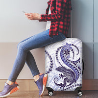 Purple Maori Tuatara Luggage Cover Luxury Pastel Pattern