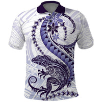 Purple Maori Tuatara Polo Shirt Luxury Pastel Pattern