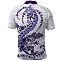 Purple Maori Tuatara Polo Shirt Luxury Pastel Pattern