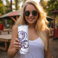 Purple Maori Tuatara Skinny Tumbler Luxury Pastel Pattern