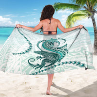 Teal Maori Tuatara Sarong Luxury Pastel Pattern