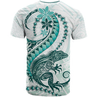 Teal Maori Tuatara T Shirt Luxury Pastel Pattern LT01 - Polynesian Pride