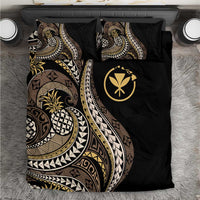 Hawaii Pineapple Brown Tribal Pattern Bedding Set - Polynesian Pride