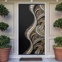 Hawaii Pineapple Brown Tribal Pattern Door Cover - Polynesian Pride