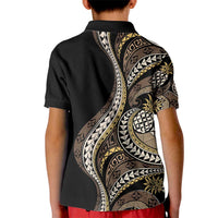 Hawaii Pineapple Brown Tribal Pattern Kid Polo Shirt - Polynesian Pride