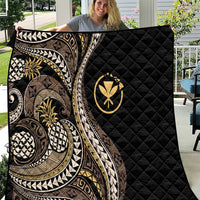 Hawaii Pineapple Brown Tribal Pattern Quilt - Polynesian Pride