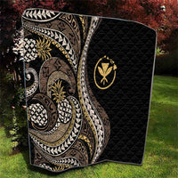 Hawaii Pineapple Brown Tribal Pattern Quilt - Polynesian Pride