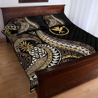 Hawaii Pineapple Brown Tribal Pattern Quilt Bed Set - Polynesian Pride