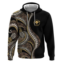 Hawaii Pineapple Brown Tribal Pattern Zip Hoodie - Polynesian Pride