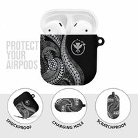 Hawaii Pineapple Gray Scale Tribal Pattern AirPods Case LT01 - Polynesian Pride