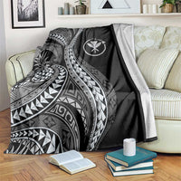 Hawaii Pineapple Gray Scale Tribal Pattern Blanket - Polynesian Pride