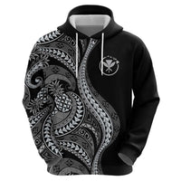 Hawaii Pineapple Gray Scale Tribal Pattern Hoodie - Polynesian Pride