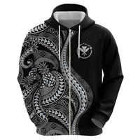 Hawaii Pineapple Gray Scale Tribal Pattern Hoodie - Polynesian Pride