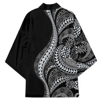 Hawaii Pineapple Gray Scale Tribal Pattern Kimono LT01 - Polynesian Pride