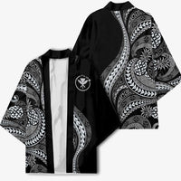 Hawaii Pineapple Gray Scale Tribal Pattern Kimono LT01 - Polynesian Pride