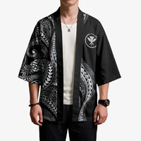 Hawaii Pineapple Gray Scale Tribal Pattern Kimono LT01 - Polynesian Pride