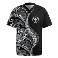 Hawaii Pineapple Gray Scale Tribal Pattern Rugby Jersey - Polynesian Pride